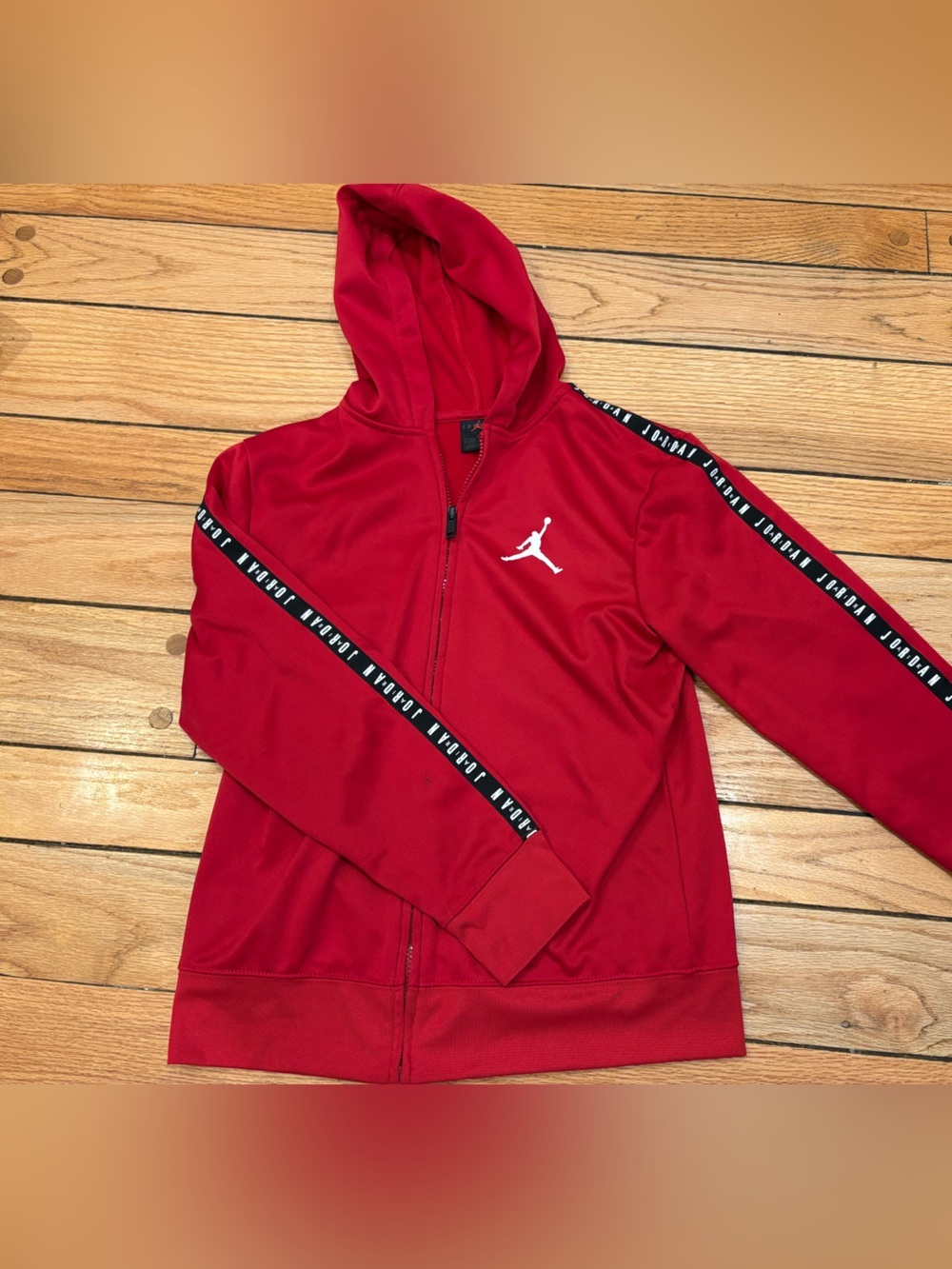 Jordan Youth Kids Red Jumpman Full-Zip Hoodie sweatshirt size large